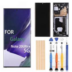 [Black with Frame] Amoled LCD for Samsung Galaxy Note 20Ultra 5G Digitizer Screen LCD Display Touch Assembly Replacement 6.9inch