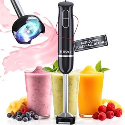 Immersion Blender Set, 300W Handheld Electric Hand Mixer, Smoothie Blender (300W, Black)