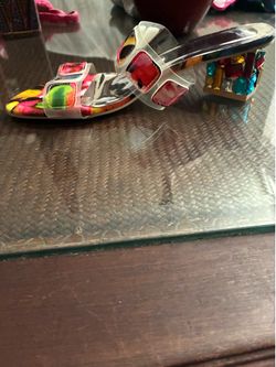 Summer chunky heel slides ….size 12