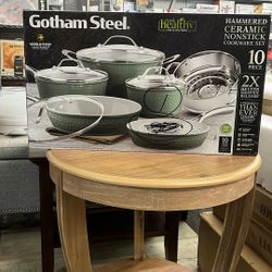 Gotham Steel 10 Piece Set Hammered Nonstick Cookware Set