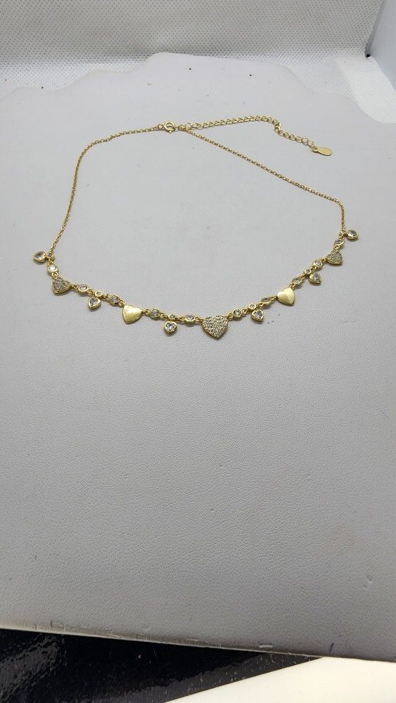 Brand New Sterling Silver 925 Multi Hearts Necklace