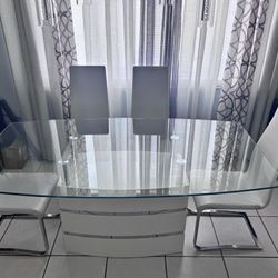 Dining Table Set With New Silver Chairs 