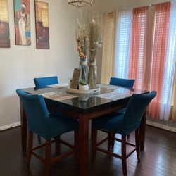 Large Black Granite Dining Table 