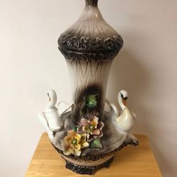 Vintage tall swan centerpiece Capodimonte (23” Tall)