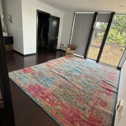 Pink/ blue/ Gold Rug - 9x12’ 