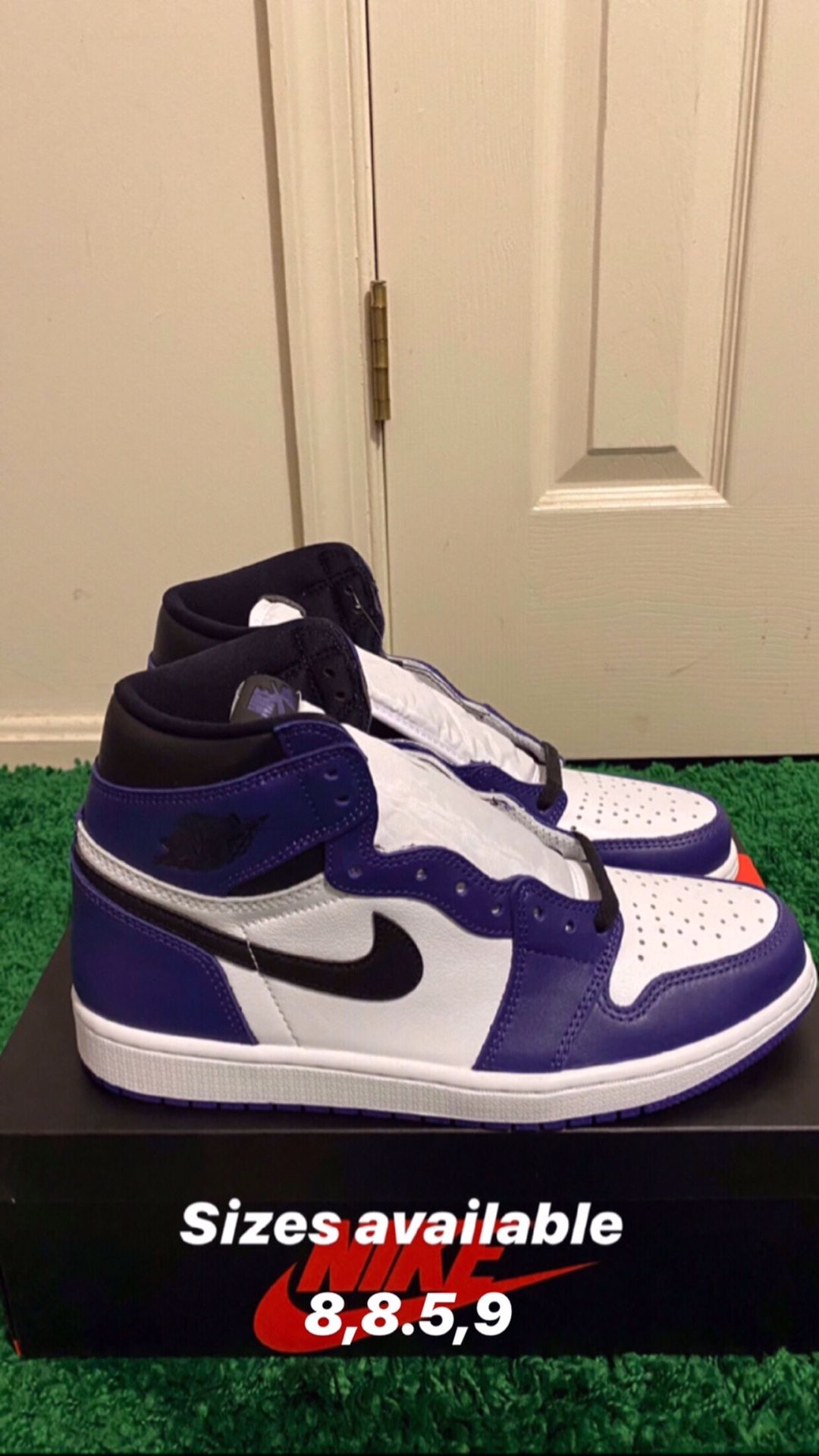 NEW NIKE AIR JORDAN 1 RETRO COURT PURPLE SIZE 8.5 9