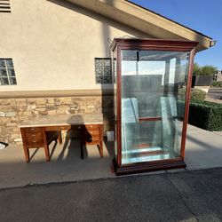NEED GONE ASAP desk And Glass Shelf