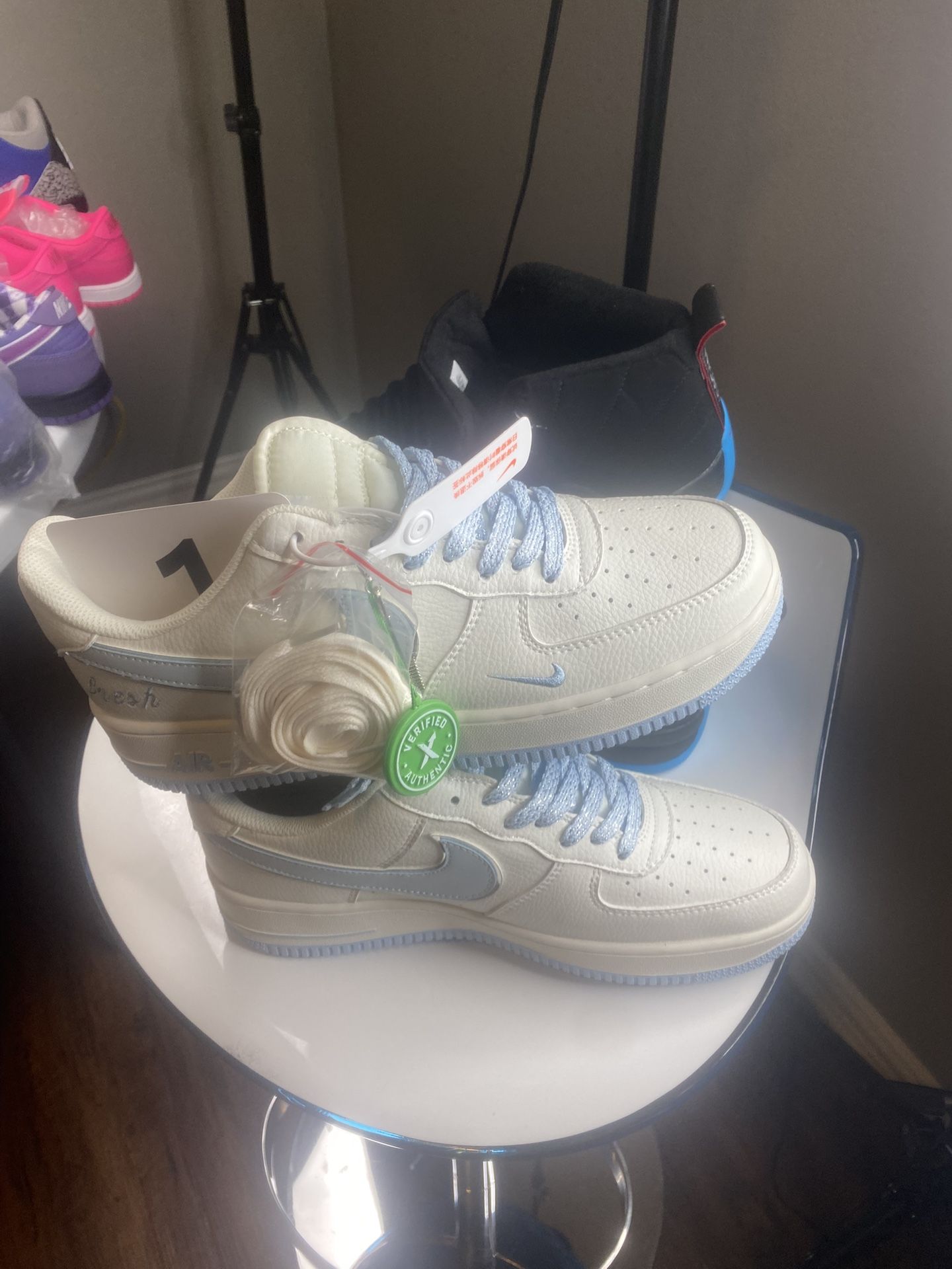 Air Force 1 Rice White & Sky Blue With Free Gift 🎁 