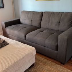 Gray Linen Sofa