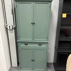 72" Tall Kitchen Pantry Storage Cabinet with Drawer and Adjustable Shelves, Pantry Cabinet for Kitchen, Bathroom or Hallway, Green 23YJJ190