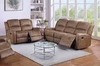 New chestnut recliner couch and love seat set
