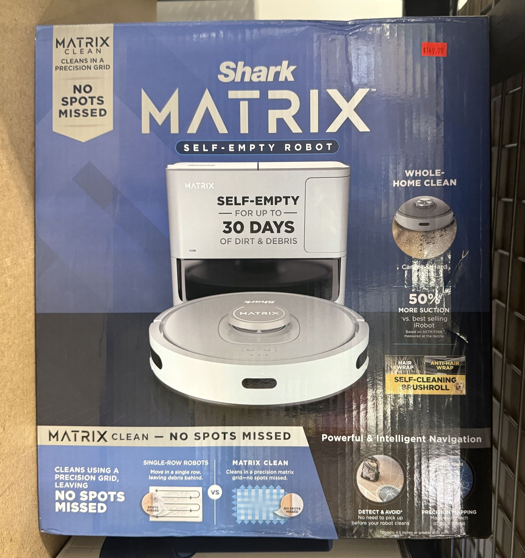 Shark MATRIX SELF-EMPTY ROBOT MATRIX WHOLE-HOME CLEAN SELF-EMPTY — FOR UP TO - 30 DAYS OF DIRT & DEBRIS $149.99