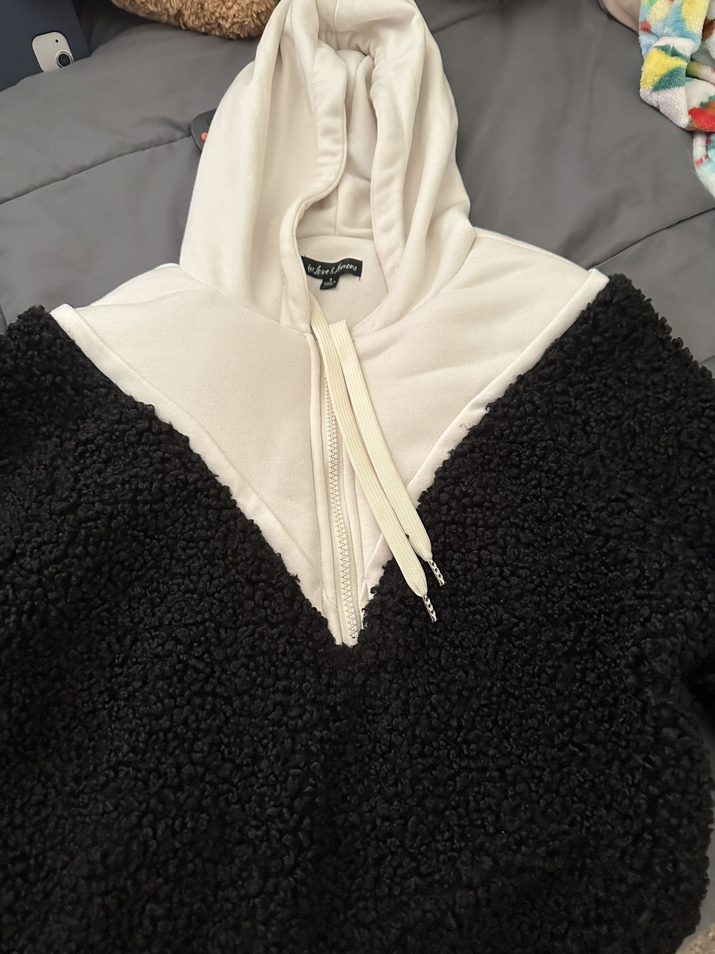 VS Pink Cropped Half Zip Hoodie