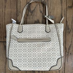 Coach Poppy Signature C Metallic Outline Tote Bag