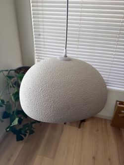 Wabi Sabi Pendant Light – White Textured Dome, 15.7in (Minor Flaw)