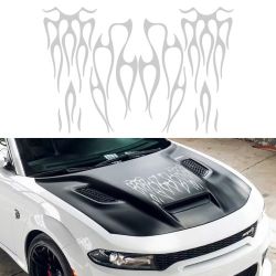 Universal Stripes Frame Style Car Sticker Graphics Decal Decor Body Side Skirt -(2-ST-FLAME-SL