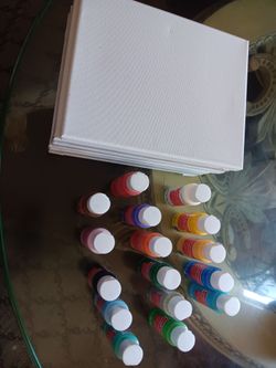 Matte acrylic paint and canvas