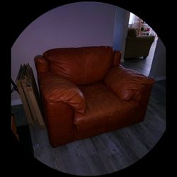 Oversize Leather Arm Chair