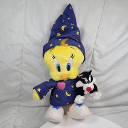 Warner Bros Tweety Bird Sylvester Night Light Sings Twinkle Star Stuffed 13"