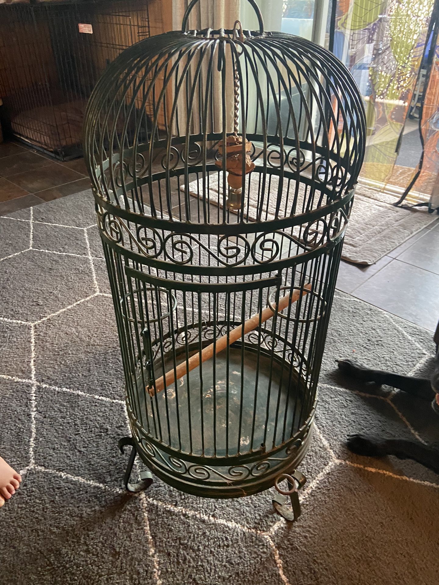 Great Wrought Iron Vintage Bird Cage 36” Tall 49” Around