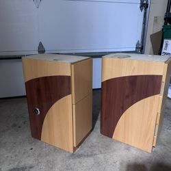 Salon Stylist Cabinets – Set of 2 – With Tool Holder & Drawers