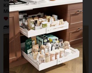 New 2 Pack Pull Out Cabinet Organizer, Expandable Width (12"-18") and Depth (13.7"-23.6"),Pull Out Drawers for Cabinets, Slide Out Drawers for Kitchen