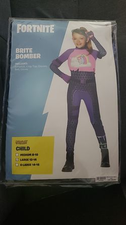 Fortnite brite bomber costume child size large brand new
