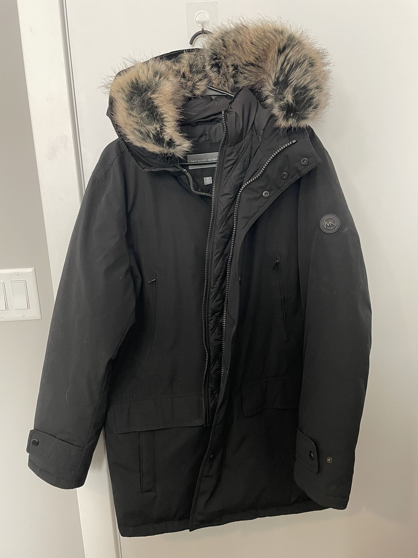 Michael Kors Mens Faux Fur Parka Coat