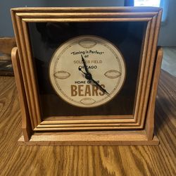 Chicago Bears Soldier Field Clock Wood Glass Not Working