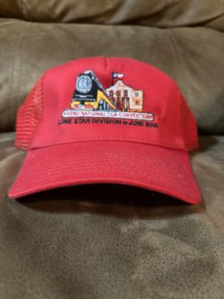Vintage 62nd red National TCA Convention Railroad Baseball Hat by Otto