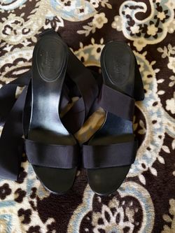 Gucci Black Grosgrain Ribbon Slide Sandals
