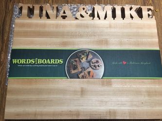 Wood carved personalized cutting board