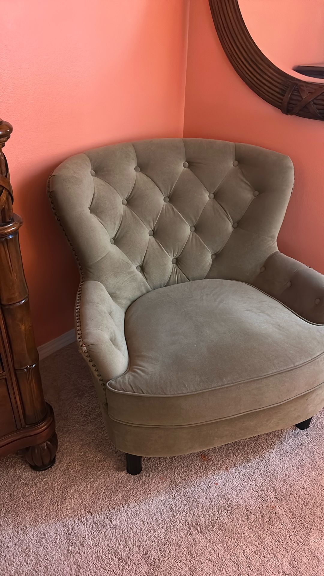 Light Green Velour Chair
