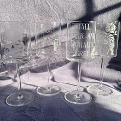 Dark Romance Etched Wine Glasses 