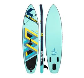 10ft6in Light Cyan Inflatable SUP Package | Unique Artistic Design, Ultra-Durable & Adventure-Ready for Lakes & Rivers