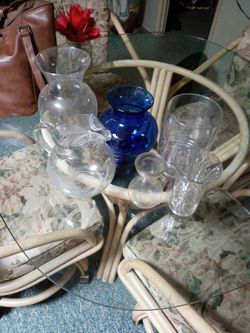 6 Vases And A Pitcher.. Antique