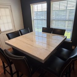 REAL MARBLE  DINING TABLE (Sits 8)