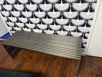 Modern slatted bench