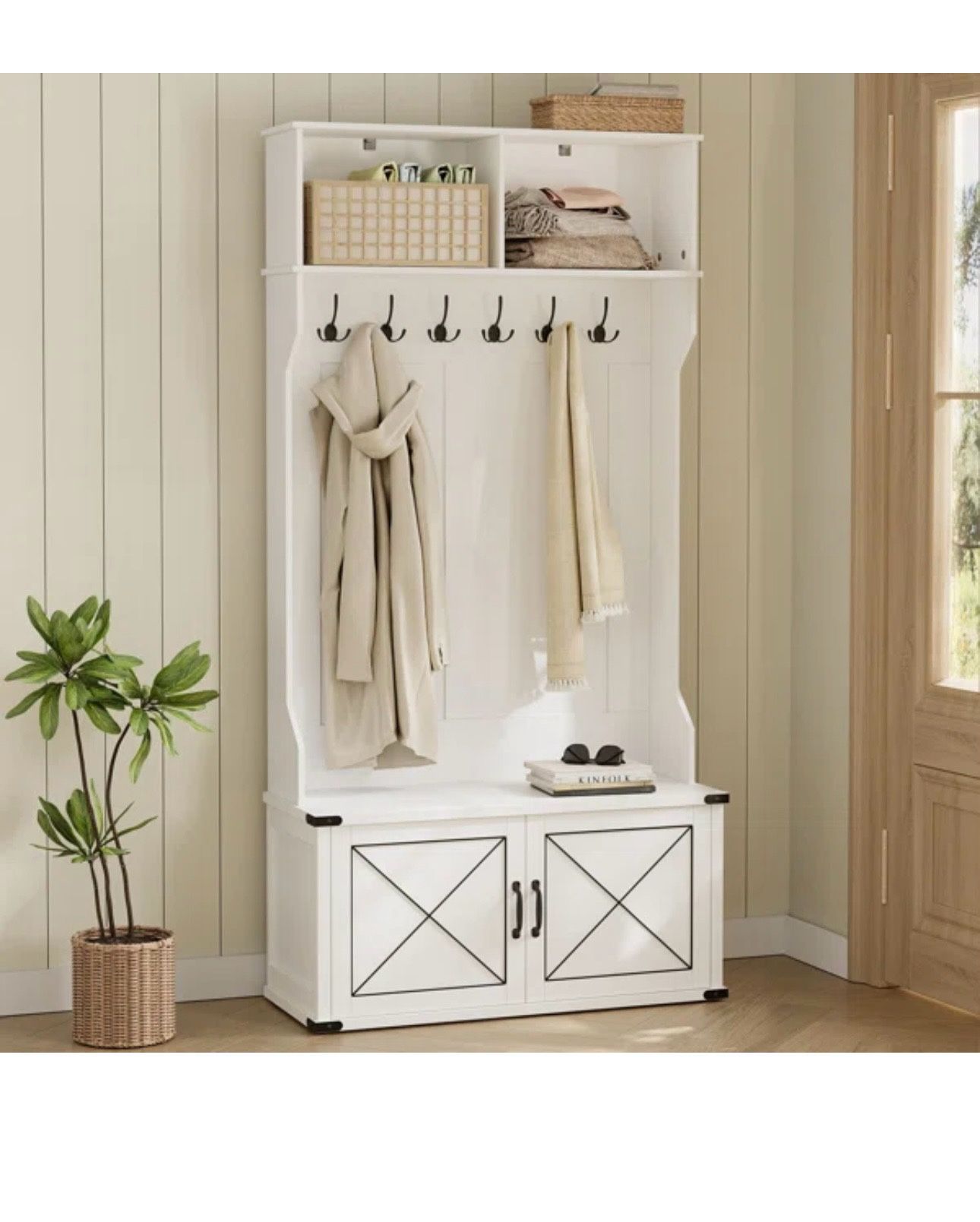 Thirza Hall Tree 39.4" Wide with Shoe Storage  Overall 78.7" H X 39.4" W X 15.7" D Overall Product Weight 95 lb. Seat Width - Side to Side 
