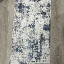 Grey Blue Runner  CRYSTAL PRINT AREA RUG COLLECTION Made with Precision Print Technology ACTUAL SIZS: 26 in x 72 in; 66 cm x 184 cm