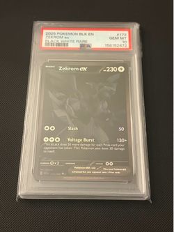 2025 Pokemon Zekrom ex Black Bolt Black White Rare #172 PSA 10 Gem Mint