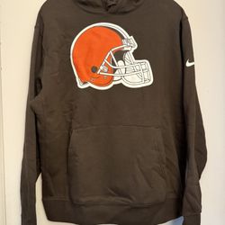 Nike Men's Cleveland Browns Seal Brown Club Fleece Logo Pullover Hoodie