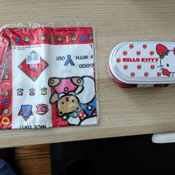 Hello Kitty Lunch Box and a Hand towel 