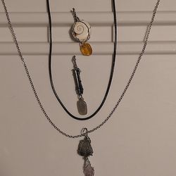 shiva shell amber, tourmaline moonstone, moonstone amethyst necklaces 