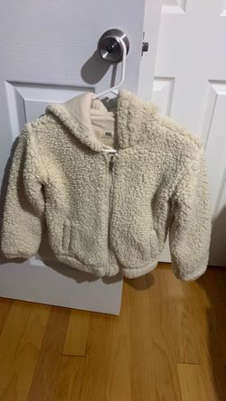 RSQ Cream Sherpa Zip-Up Jacket