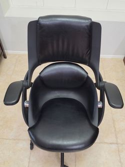 All33 BackStrong C1 Ergonomic Vegan Leather Swivel Computer Desk Chair with upgraded wheels.