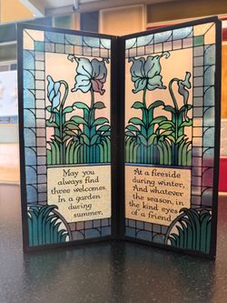 Stained Glass Style Folding Panel Decor