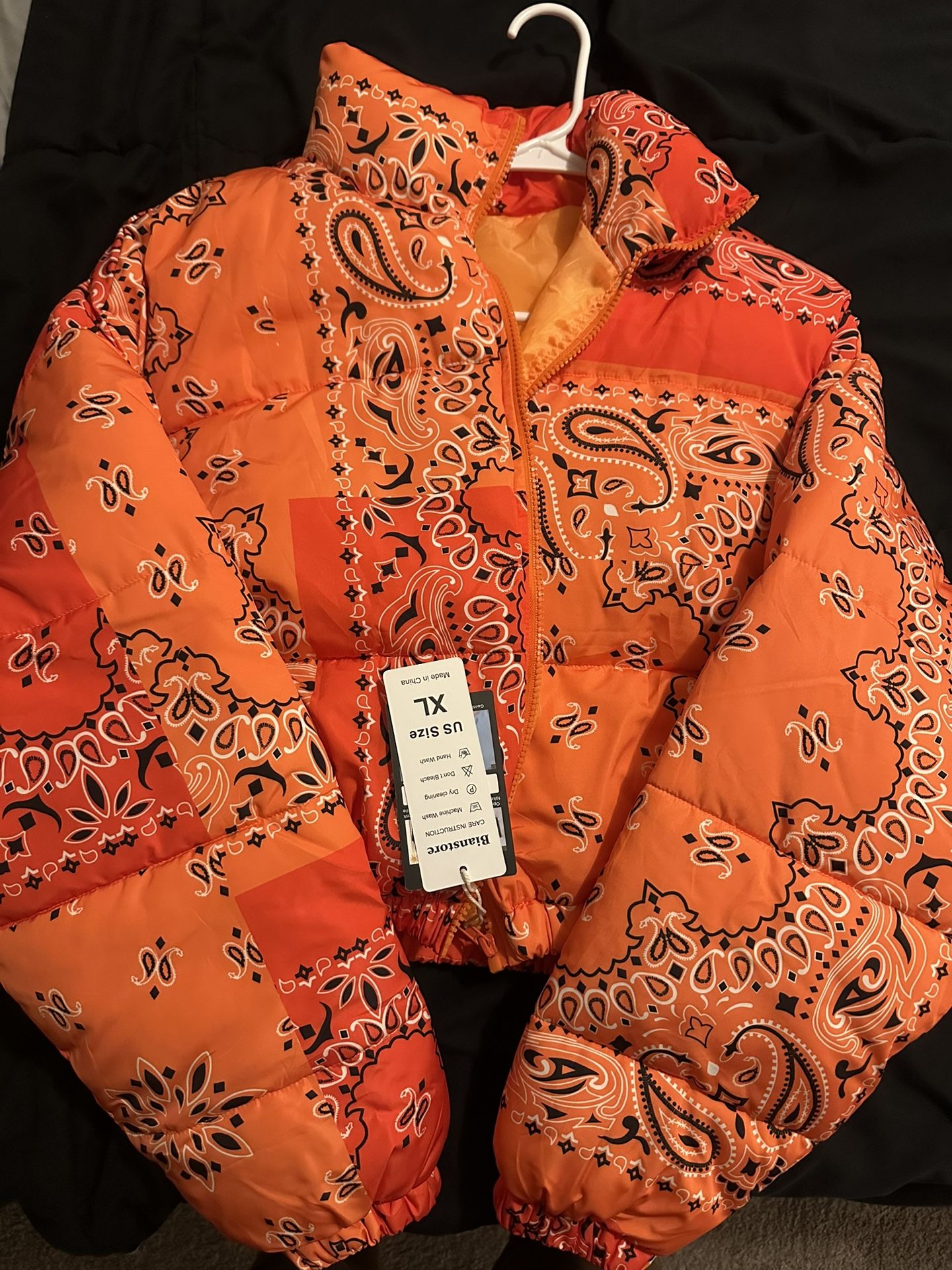 Orange Bandana Puffer