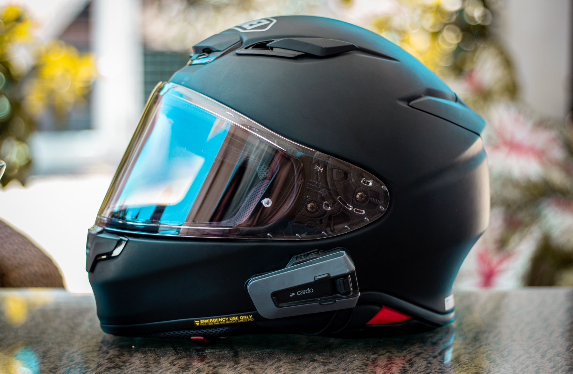 Shoei RF-1400 Matte Black Full Face Motorcycle Helmet TRANSITION VISOR LARGE