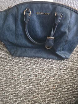 Michael Kors Navy Blue Leather Satchel